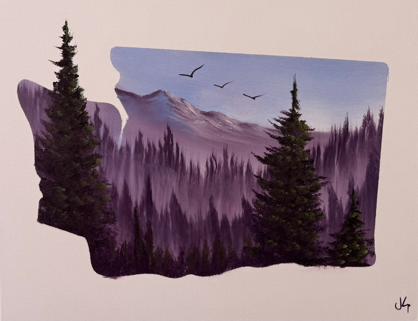 Painting #2110 - 16x20" Canvas - Washington Forest painted 10-19-25