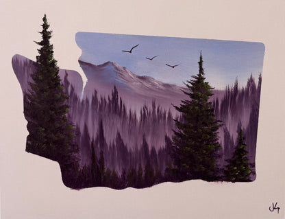 Painting #2110 - 16x20" Canvas - Washington Forest painted 10-19-25