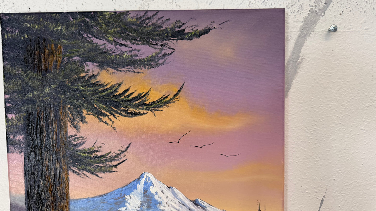 Painting #2361 - 16x20" Canvas - Mountain Landscape painted 3-28-26