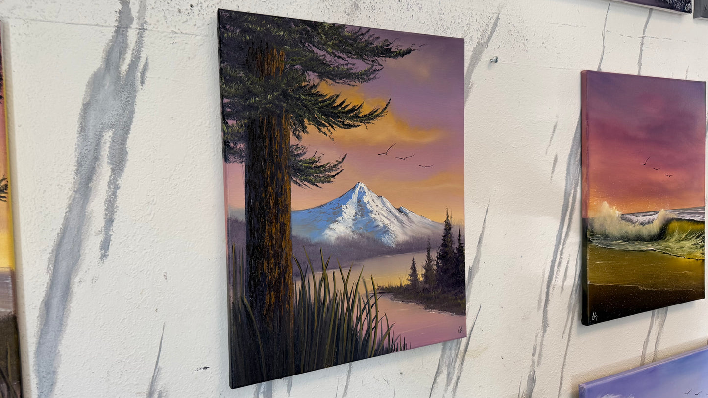 Painting #2361 - 16x20" Canvas - Mountain Landscape painted 3-28-26