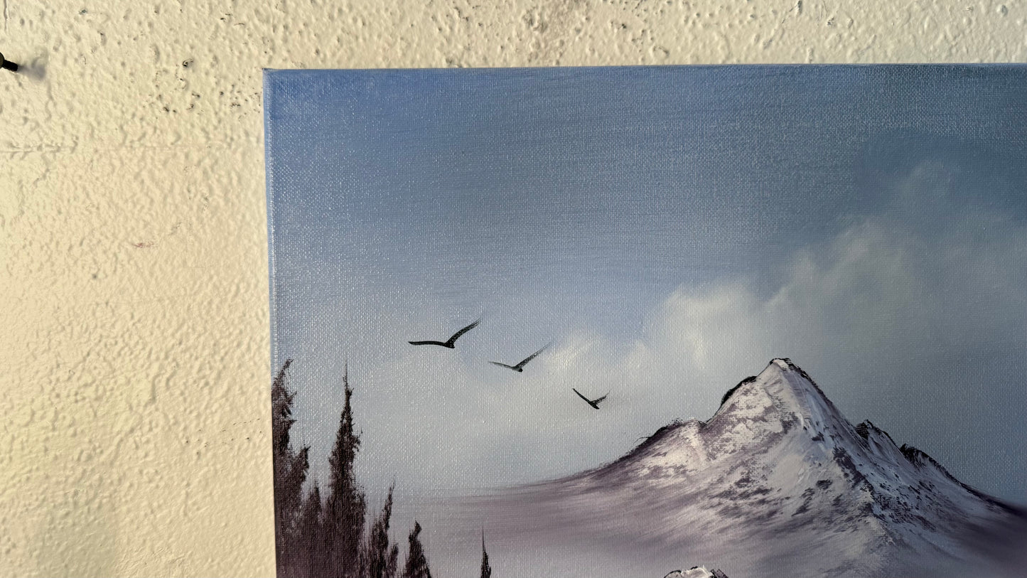 Painting #2071 - 16x20" Canvas - Winter Landscape painted 9-22-25