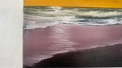 Painting #2183 - 16x20" Canvas - Sunset Seascape painted 12-12-25