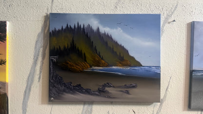 Painting #2422 - 16x20" Canvas - Pacific Northwest Seascape painted 5-1-26