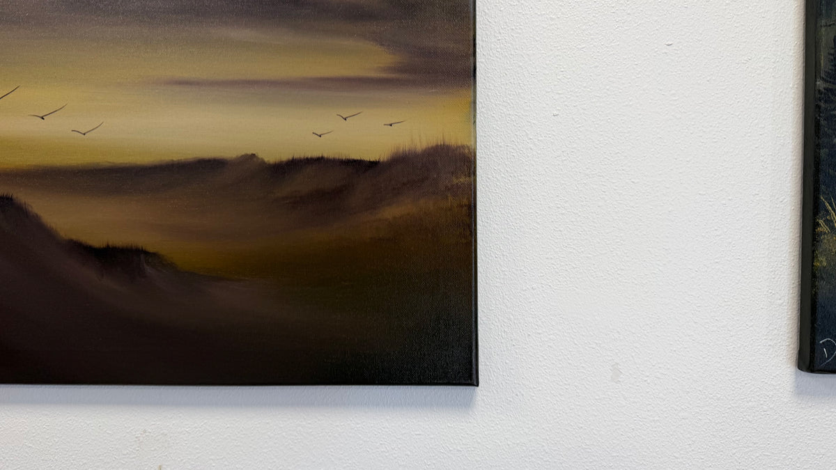 Painting #2635 - 16x20" Canvas - Sunset Desert Landscape painted 10-3-26