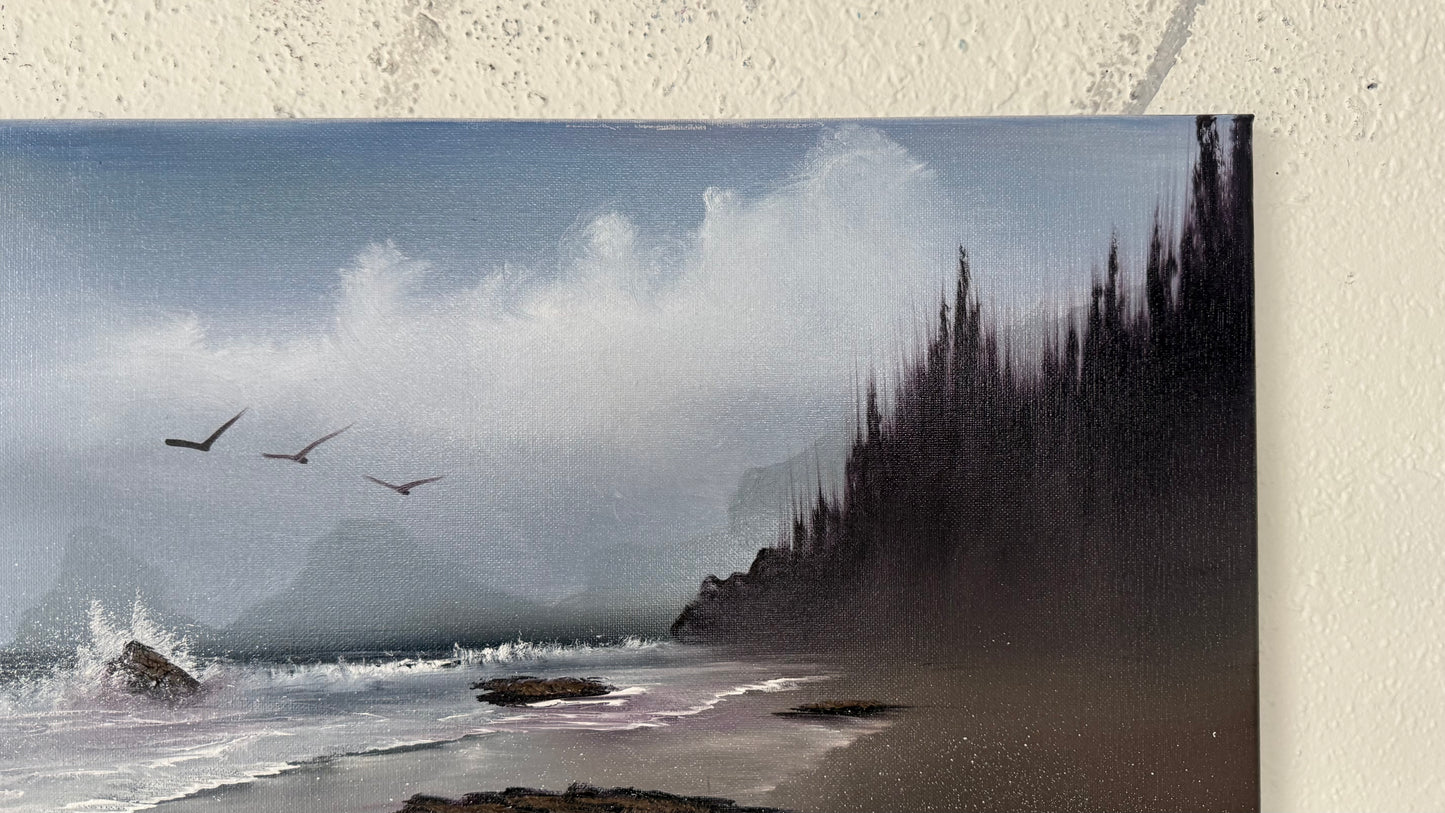 Painting #2097 - 16x20" Canvas - Oregon Waves Seascape painted 10-11-25