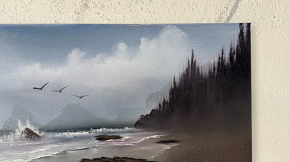 Painting #2097 - 16x20" Canvas - Oregon Waves Seascape painted 10-11-25