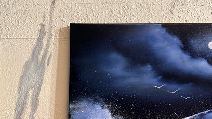 Painting #2398 - 16x20" Canvas - Crashing Wave Seascape painted 4-18-26