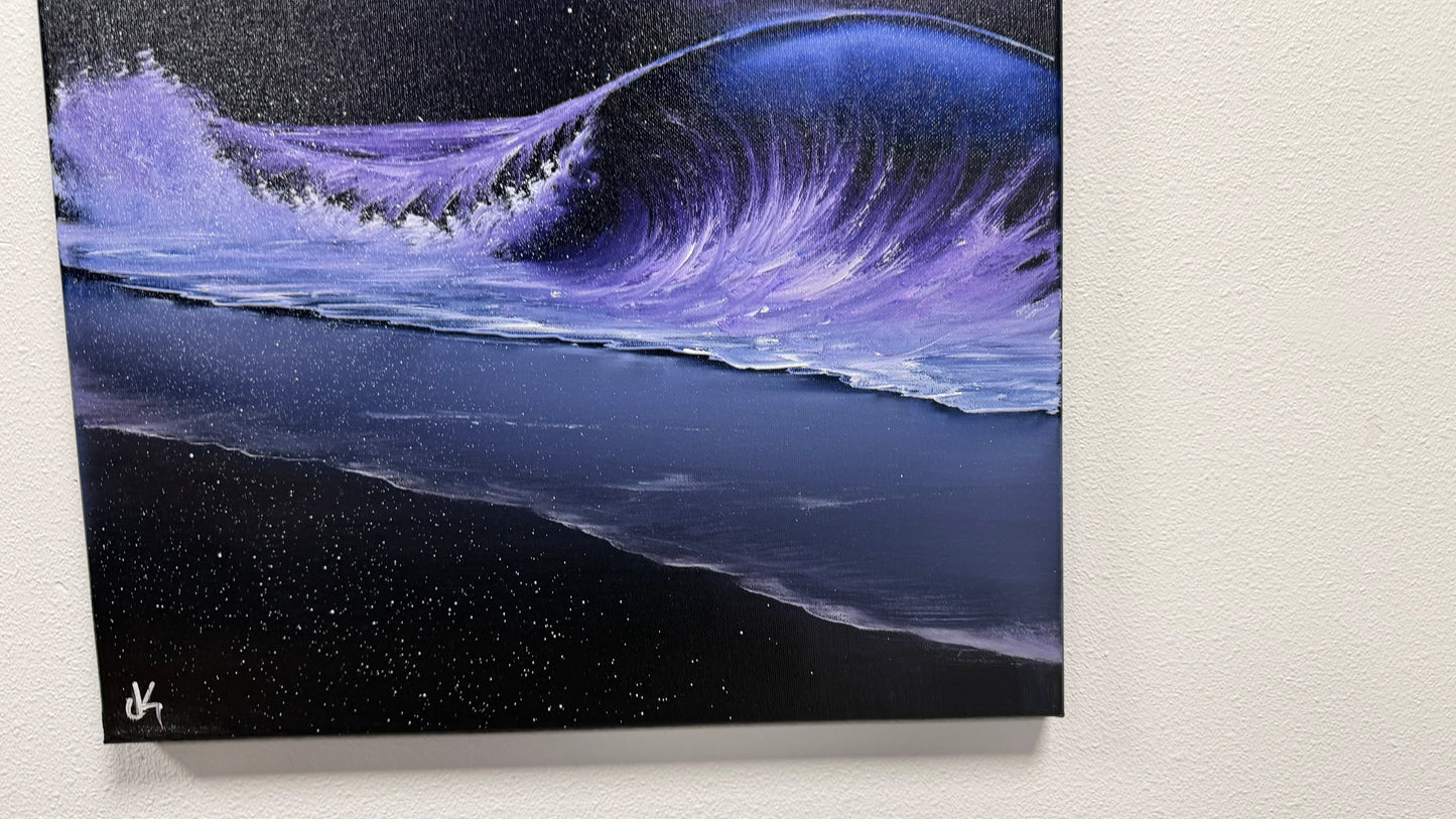 Painting #2518 - 16x20" Canvas - Crashing Wave Seascape painted 7-17-26