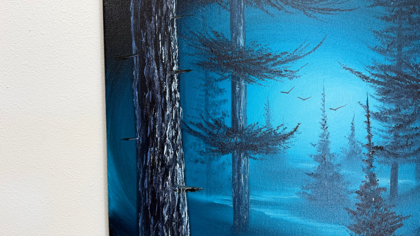 Painting #2555 - 16x20" Canvas - Fantasy Forest Landscape painted 8-18-26