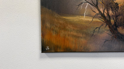Painting #2588 - 16x20" Canvas - Midwest Thunderstorm Landscape painted 9-7-26