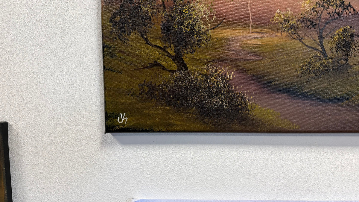 Painting #2636 - 20x24" Canvas - Sunset Midwest Landscape painted 10-3-26