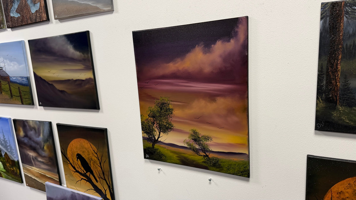 Painting #2642 - 20x24" Canvas - Sunset Landscape painted 10-9-26