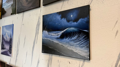 Painting #2351 - 16x20" Canvas - Crashing Wave Seascape painted 3-23-26
