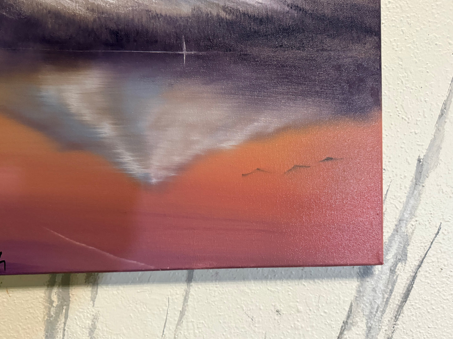 Painting #2191 - 16x20" Canvas - Trillium Lake Reflection painted 12-15-25