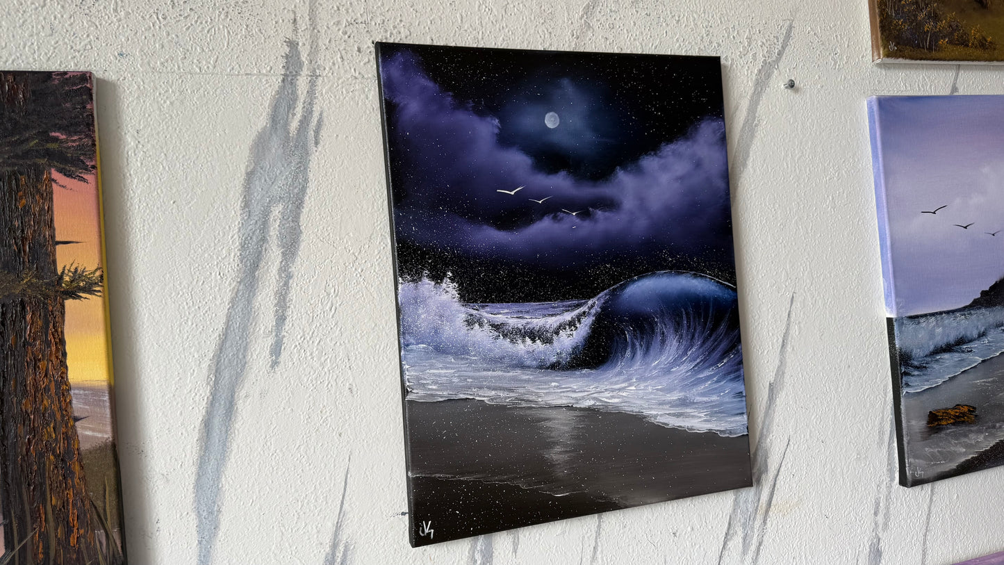 Painting #2467 - 16x20" Canvas - Crashing Wave Seascape painted 5-30-26