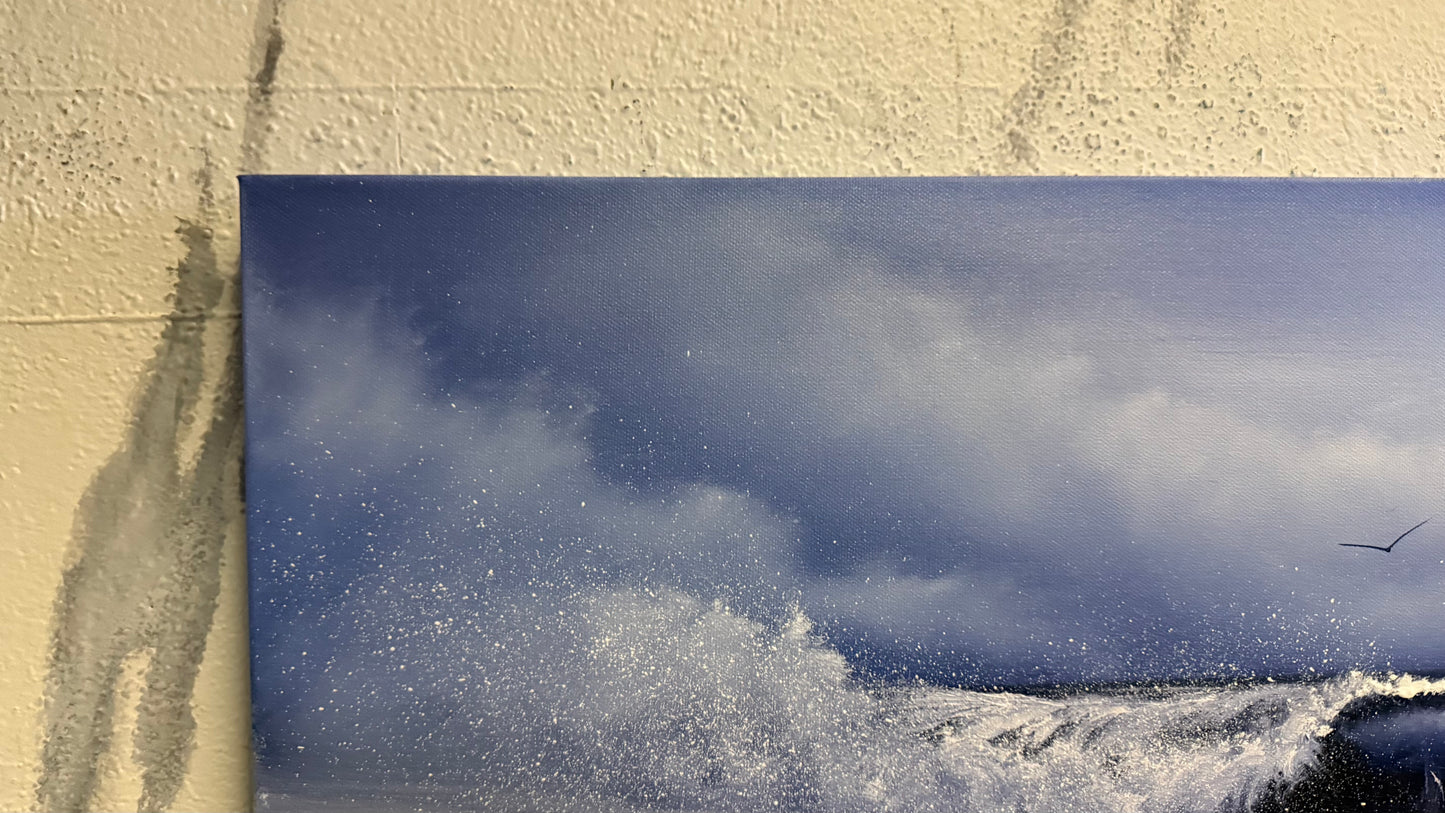 Painting #2196 - 20x24" Pro Series Canvas - Stormy Seascape painted 12-20-25