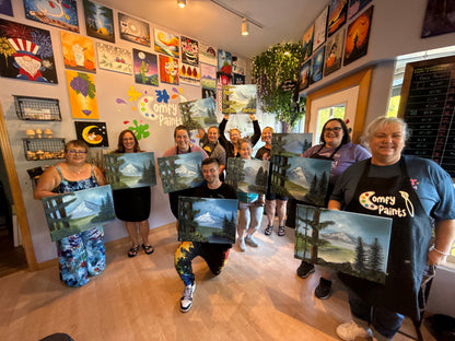 GROUP Painting Class - Night Time Black Canvas Scene with PaintWithJosh