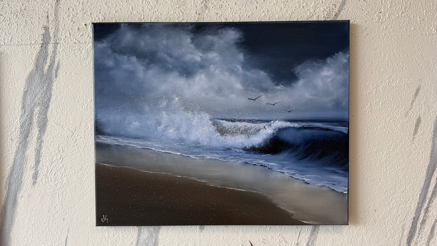 Painting #2214 - 16x20" Canvas - Day Seascape painted 1-2-26