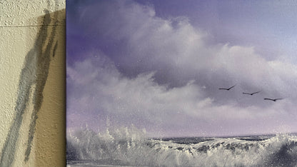 Painting #2315 - 24x24" Pro Series Canvas - Crashing Wave Seascape painted 3-2-26