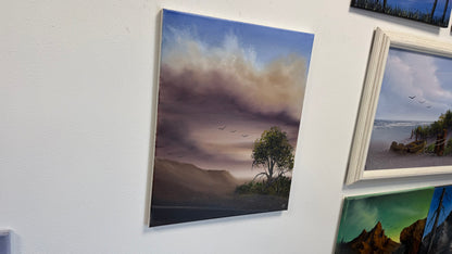 Painting #2602 - 16x20" Canvas - Dramatic Desert Sky painted 9-16-26