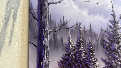 Painting #2233 - 20x24" Canvas - Winter Landscape painted 1-11-26