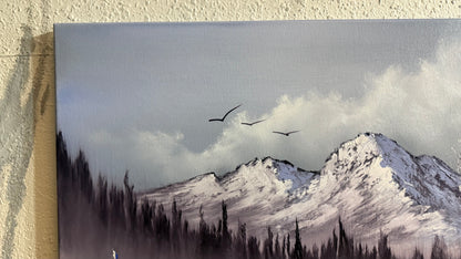 Painting #2234 - 20x24" Canvas - Winter Landscape painted 1-12-26