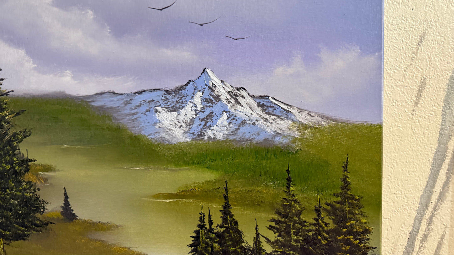 Painting #2404 - 18x24" Canvas - Mountain River Gorge Landscape painted 4-21-26