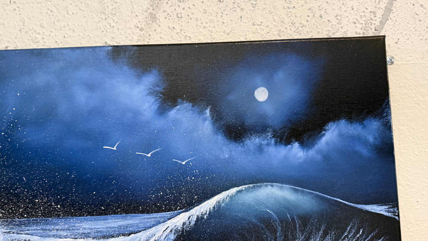 Painting #2351 - 16x20" Canvas - Crashing Wave Seascape painted 3-23-26