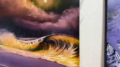 Painting #2445 - 16x20" Canvas - Golden Seascape painted 5-18-26