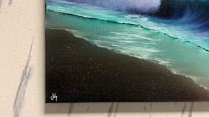 Painting #2170 - 20x24" Pro Series Canvas - Full Moon Seascape painted 12-4-25