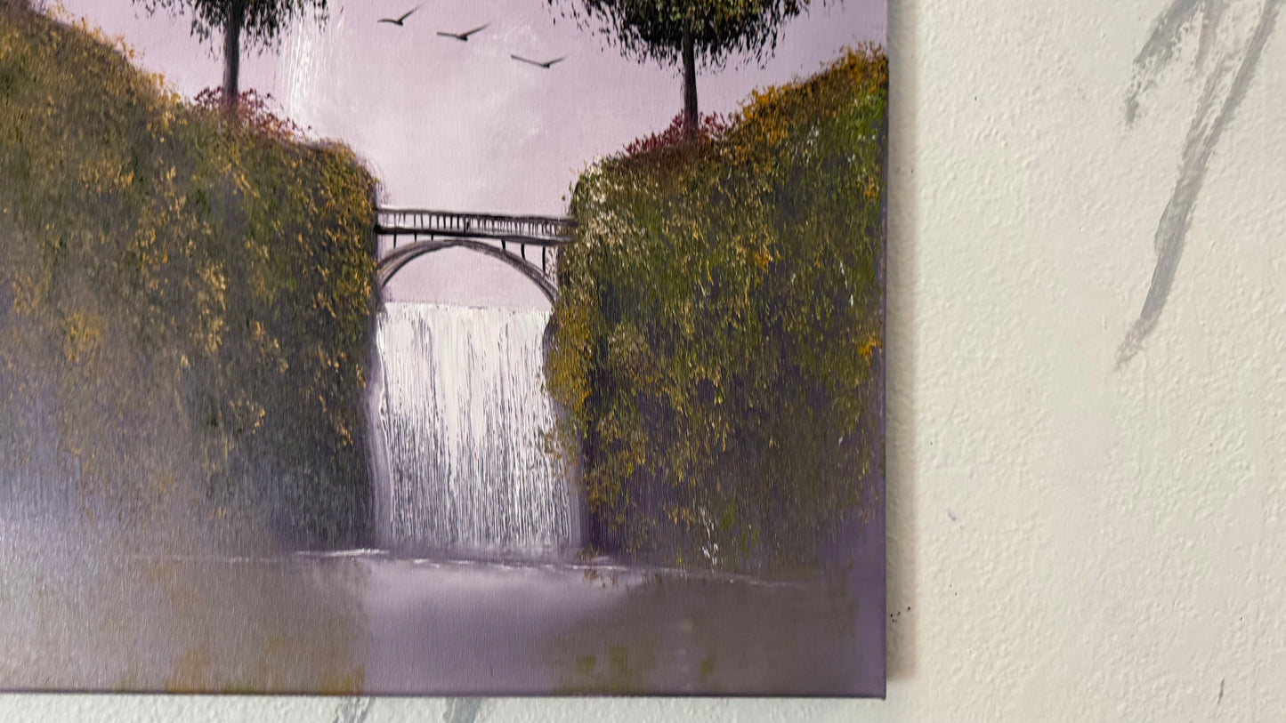 Painting #2374 - 16x20" Canvas - Multnomah Falls painted 4-5-26