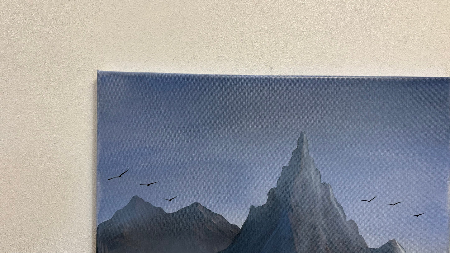 Painting #2572 - 22x28" Canvas - Josh and Dani Mountain Landscape painted on 8-29-26