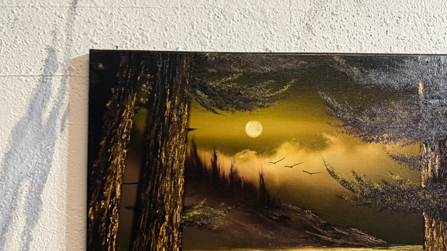 Painting #2317 - 16x20" Canvas - Night Seascape painted 3-5-26
