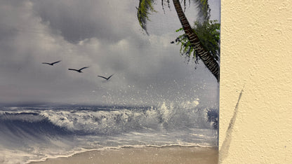 Painting #2186 - 16x20" Canvas - Day Time Seascape painted 12-13-25