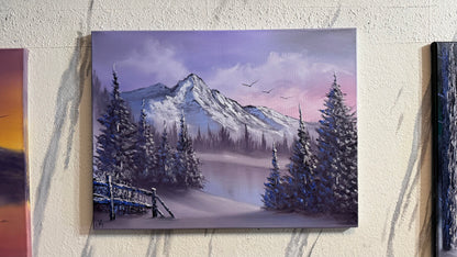Painting #2255 - 18x24" Canvas - Winter Landscape painted 1-24-26