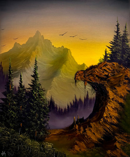 Painting #2562 - 16x20" Canvas - Acrylic and Oil Landscape with Josh and Dani painted 8-23-26