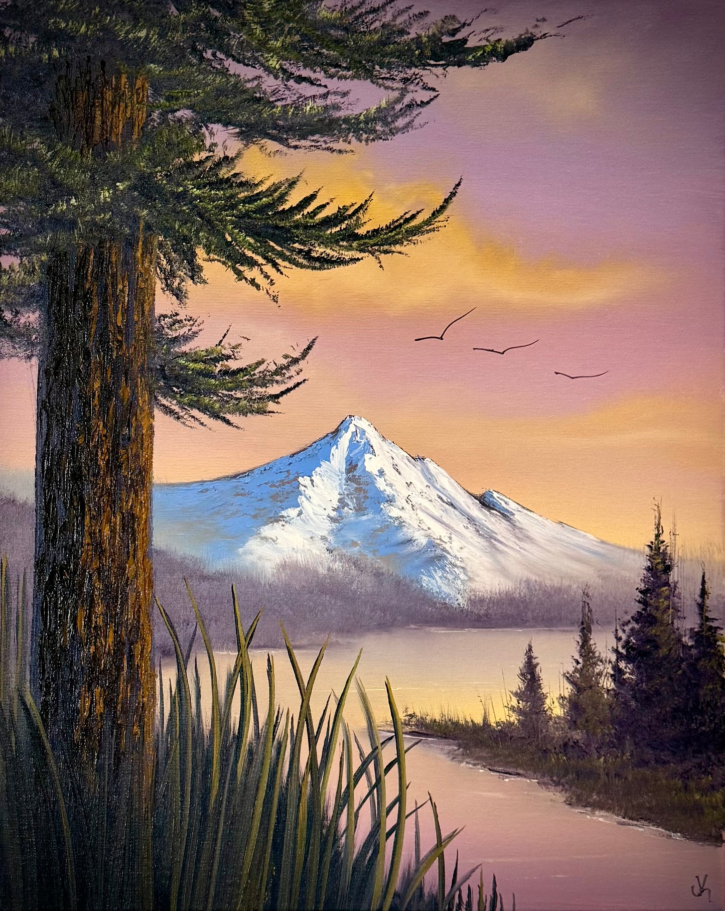 Painting #2361 - 16x20" Canvas - Mountain Landscape painted 3-28-26