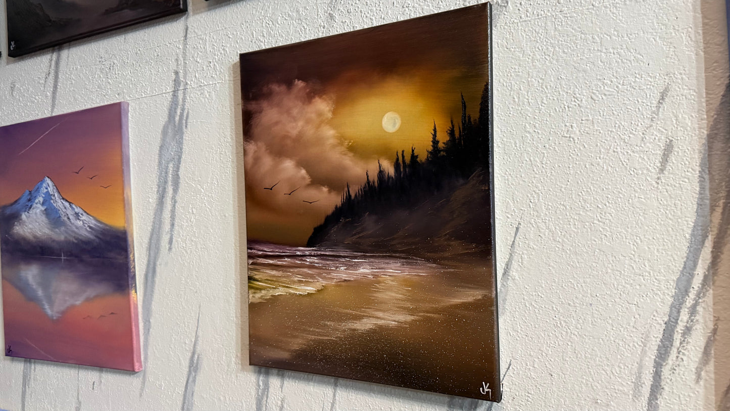 Painting #2227 - 16x20" Canvas - Golden Shores painted 1-8-26