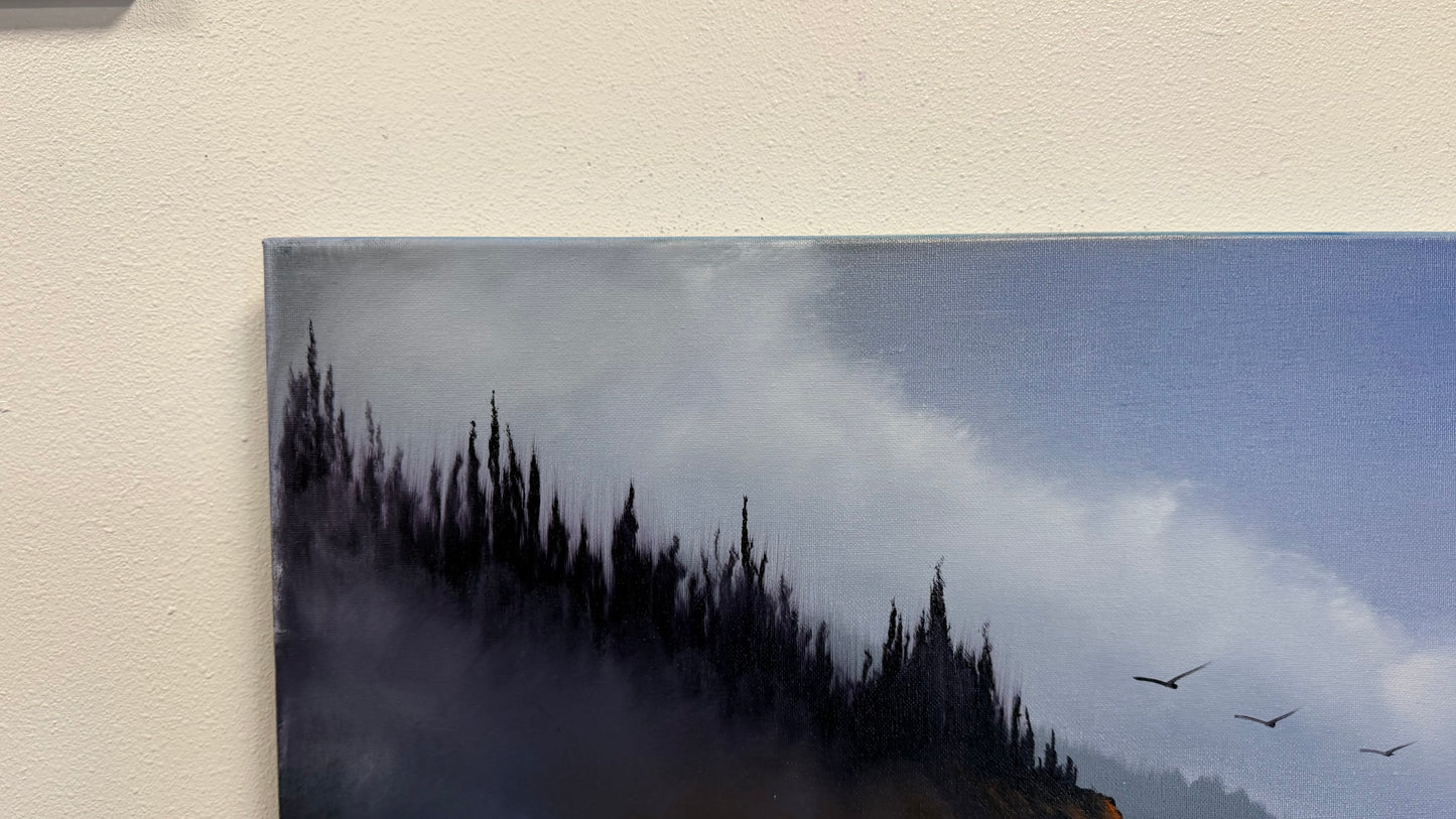Painting #2568 - 20x24" Canvas - Oregon Coast Seascape painted 8-27-26