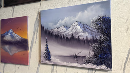 Painting #2234 - 20x24" Canvas - Winter Landscape painted 1-12-26