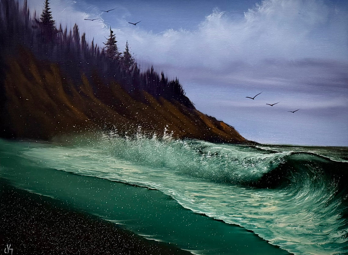 Painting #2664 - 18x24" Canvas - West Coast Seascape painted 10-26-26