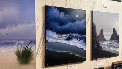 Painting #2408 - 16x20" Canvas - Crashing Wave Seascape painted 4-24-26