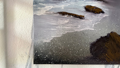 Painting #2062 - 16x20" Canvas - In The Mist - Oregon Coast Seascape painted 9-18-25