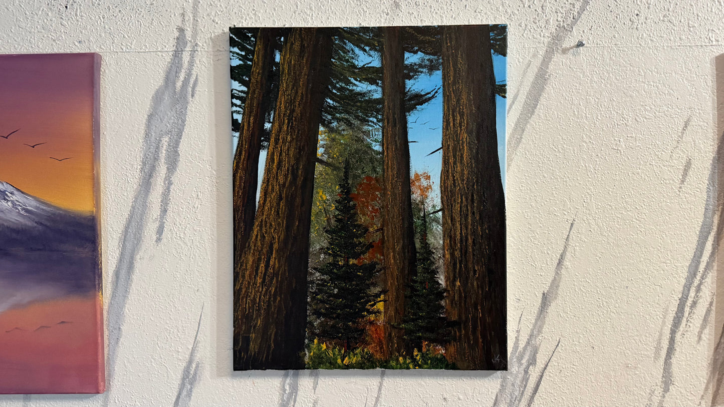 Painting #2304 - 16x20" Canvas - Acrylic Forest painted 2-24-26