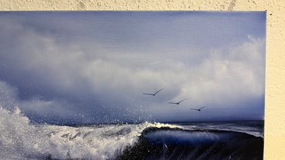 Painting #2196 - 20x24" Pro Series Canvas - Stormy Seascape painted 12-20-25
