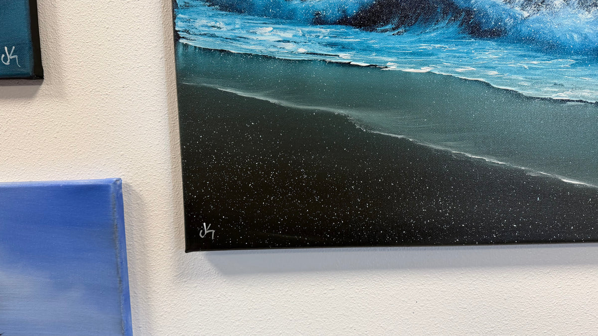 Painting #2612 - 22x28" Canvas - Dramatic Night Seascape painted 9-20-26