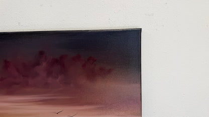 Painting #2639 - 16x20" Canvas - Sunset Seascape painted 10-5-26