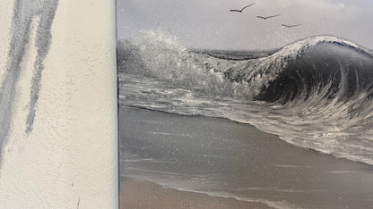 Painting #2336 - 16x20" Canvas - Crashing Wave Seascape painted 3-15-26