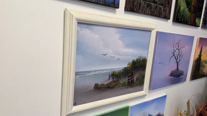 Painting #2466 - 16x20" Framed Canvas - East Coast Boat Seascape painted 5-29-26