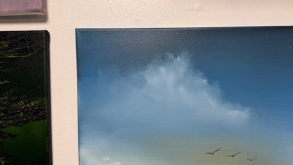 Painting #2513 - 16x20" Canvas - Sunrise Seascape painted 7-12-26